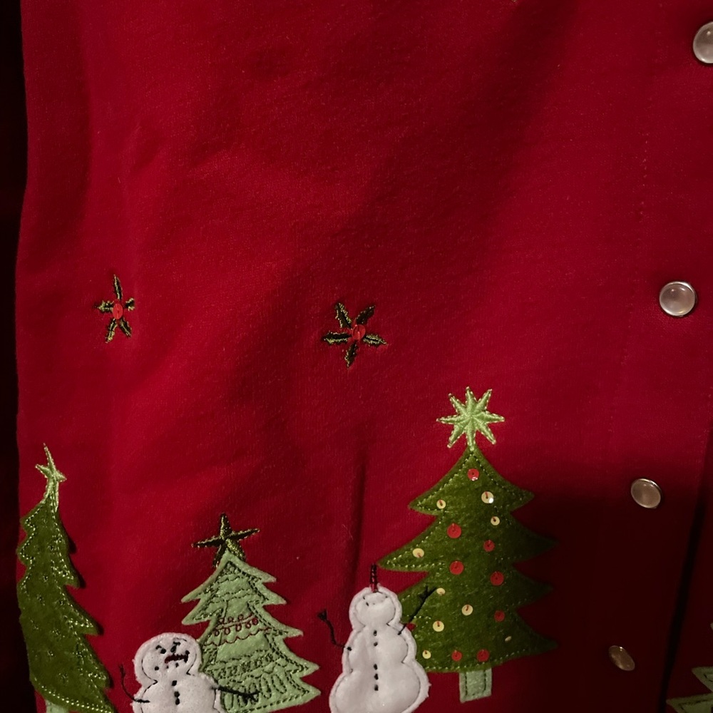 Classic Elements Cardigan With Holiday Embroidery… - image 2